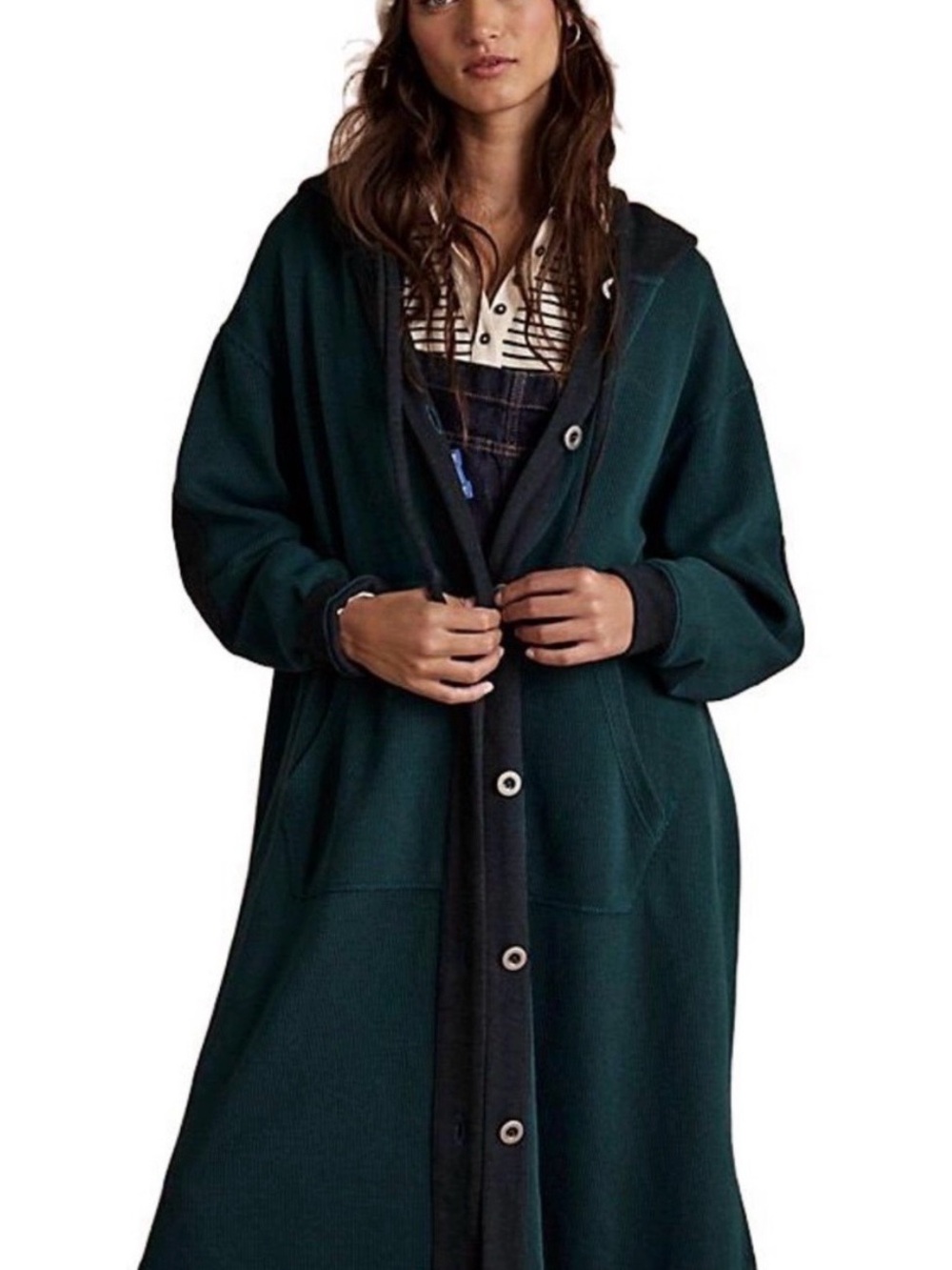 NWOT Free People Tomorrow’s Button-Front Cardigan in Deep Teal
